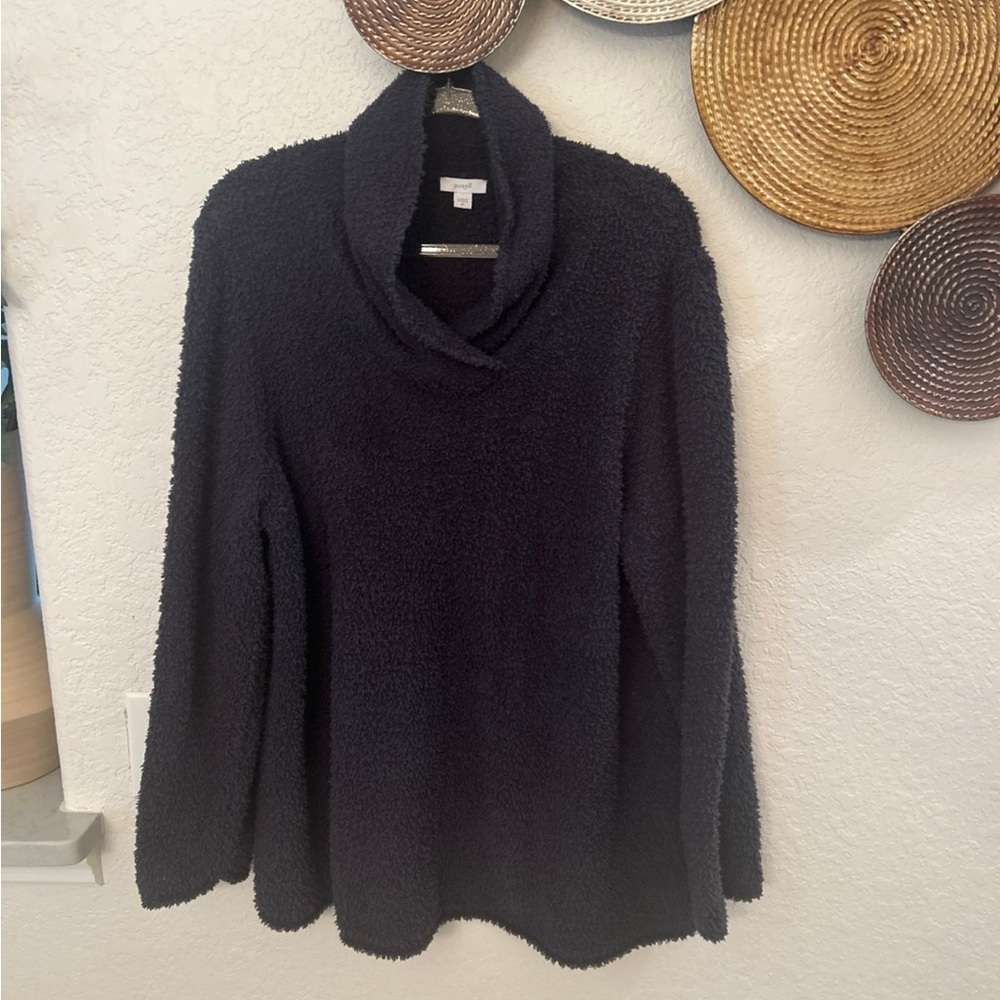 Pure‎ Jill Cowlneck Soft Plush Sweater Navy Blue Size 2X